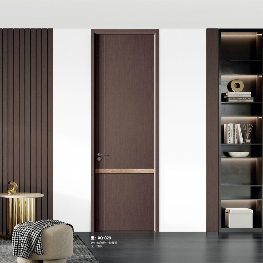 凱洛豪木門XQ-029乾良析木+拉絲銅