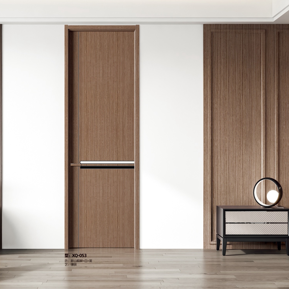 凱洛豪木門XQ-053新山棕櫸+白+黑
